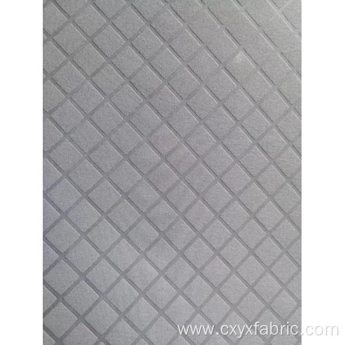 Polyester white check and stripe emboss fabric